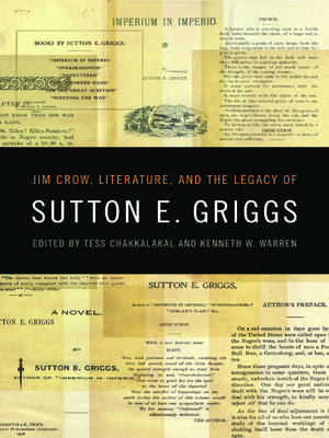 cover image of Jim Crow, Literature, and the Legacy of Sutton E. Griggs